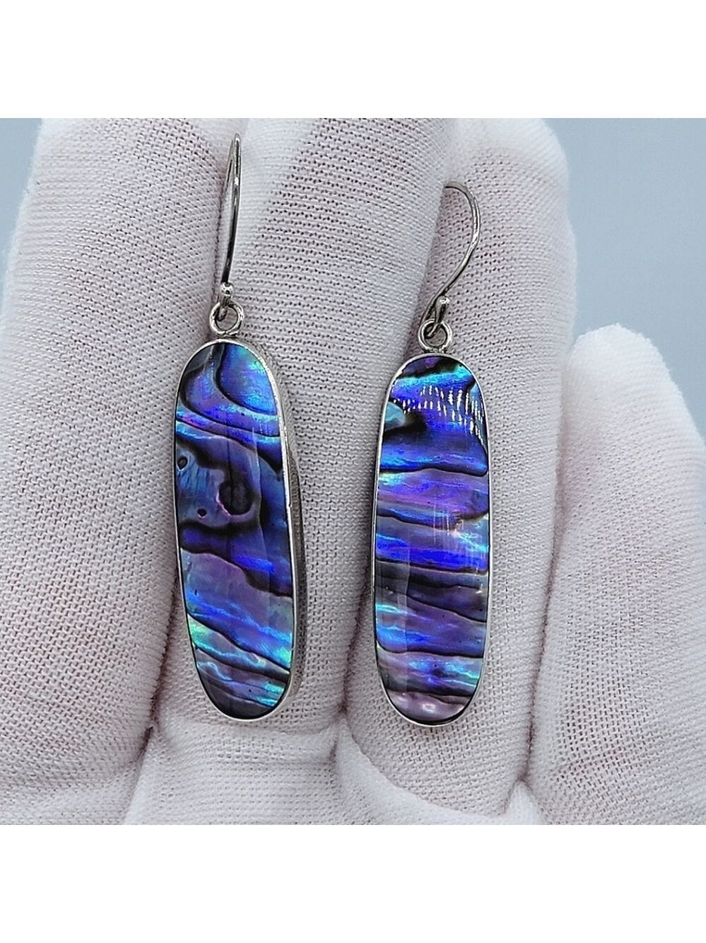 Purple Abalone Earrings 925 Silver #2451